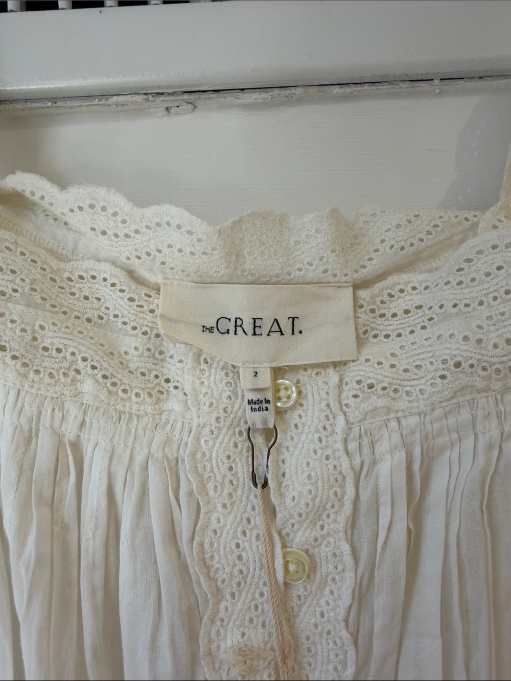 The Great Ivory Cream Maxi Sundress with Lace Trim, Size S, NWT - Picture 5 of 9